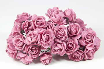 Collection of Pale Pink Artificial Paper Roses