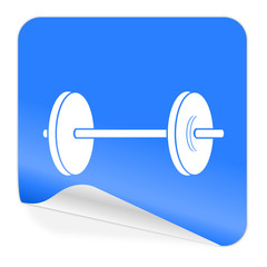 fitness blue sticker icon