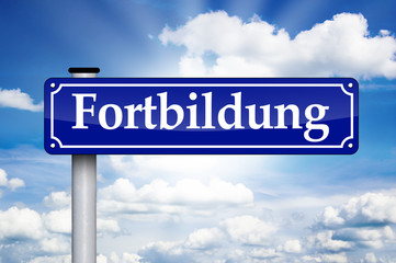 Obraz premium Schild Antik mit Fortbildung