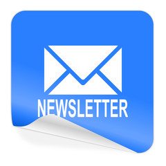 newsletter blue sticker icon