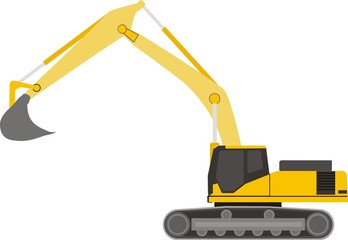 yellow consruction excavator on a caterpillar base
