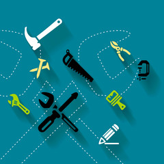 Abstract art illustration about tools