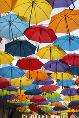 Colorful umbrella street decoration.