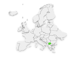 Map of Europe and Macedonia.