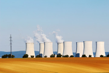 cooling towers of nuclear atomic power plant