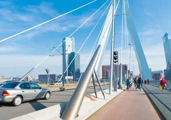 Papier Peint photo Pont Érasme pont Erasmus Rotterdam