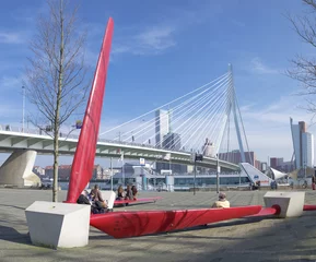 Papier Peint photo autocollant Pont Érasme erasmus bridge Rotterdam