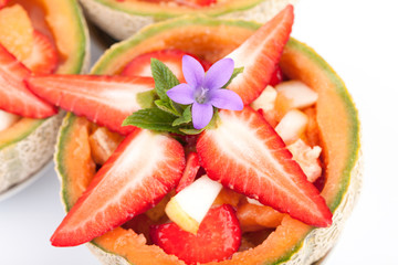 Fresh Strawberries In Fruit Salad