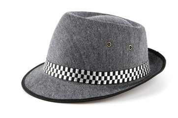 Vintage panama hat isolated white background