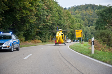 Rettungshubschrauber im Einsatz Notarzt Rettungsdienst