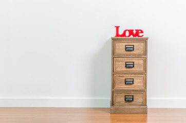 Love on bedside table