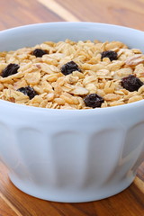 Delicious organic muesli cereal