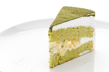 Cake matcha isolated white background