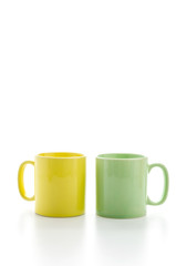 Color mug isolated on white