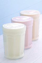 Fresh assorted yogurt