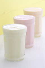Fresh assorted yogurt