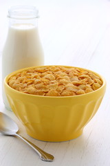 Healthy corn flakes breakfast