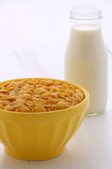 Healthy corn flakes breakfast