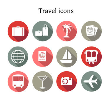 Set of travel icons. Vector