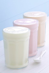 Fresh assorted yogurt