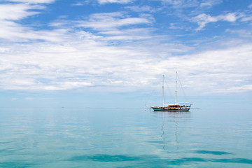 Calm sea and a boat,Maldives