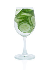 Fresh slice cucumber on white background