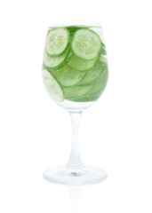 Fresh slice cucumber on white background