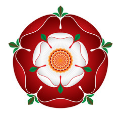 Tudor Dynasty Rose – vector shaded illustration – English Symbol - obrazy, fototapety, plakaty