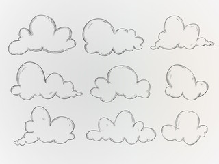Clouds Sketch Vector Pack