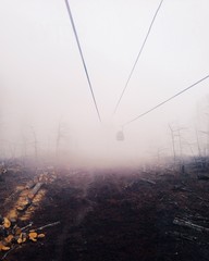 skilift in the fog