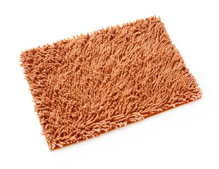 Brown doormat on white background