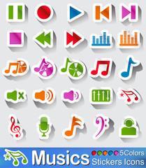 Music icons and buttons