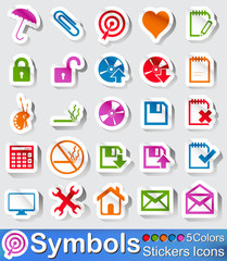 Symbols stickers icon and buttons