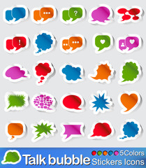 Talk bubble stickers icons