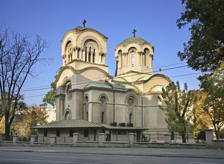 Fototapeta na wymiar Alexander Nevsky Church in Belgrade. Serbia