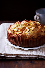 Rustic Apple Cake on a Plate