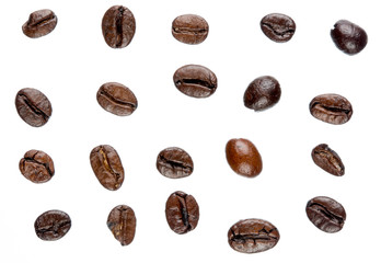 Isolated coffee beans