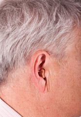 Ear with hearing aid