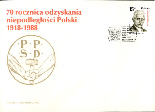 Vintage Polish envelope with postage stamp