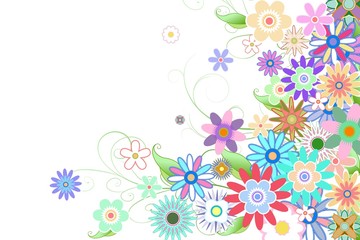 Fototapeta na wymiar Digitally generated girly floral design