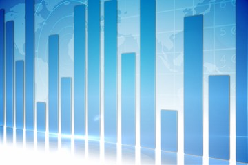 Fototapeta premium Global business graphic in blue