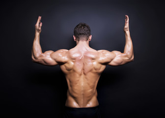 Fototapeta na wymiar muscular male back