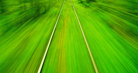 Motion blur view from o train on high speed