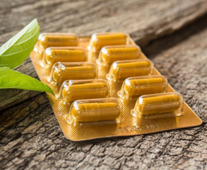 closeup capsules and pills.