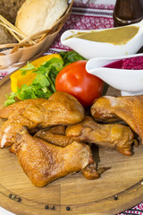 chicken wings on the table in a restaurant
