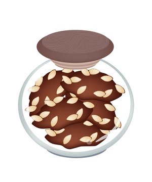 chocolate cookies with sesame seeds in jar clip art preview