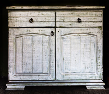 White old wooden cabinet