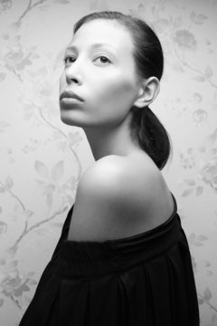 Vintage portrait of a glamorous retro girl