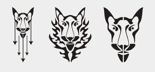 Fototapeta na wymiar Fox head symbol - three variants