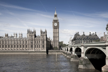Big Ben and Houses of parliament on the river Thames